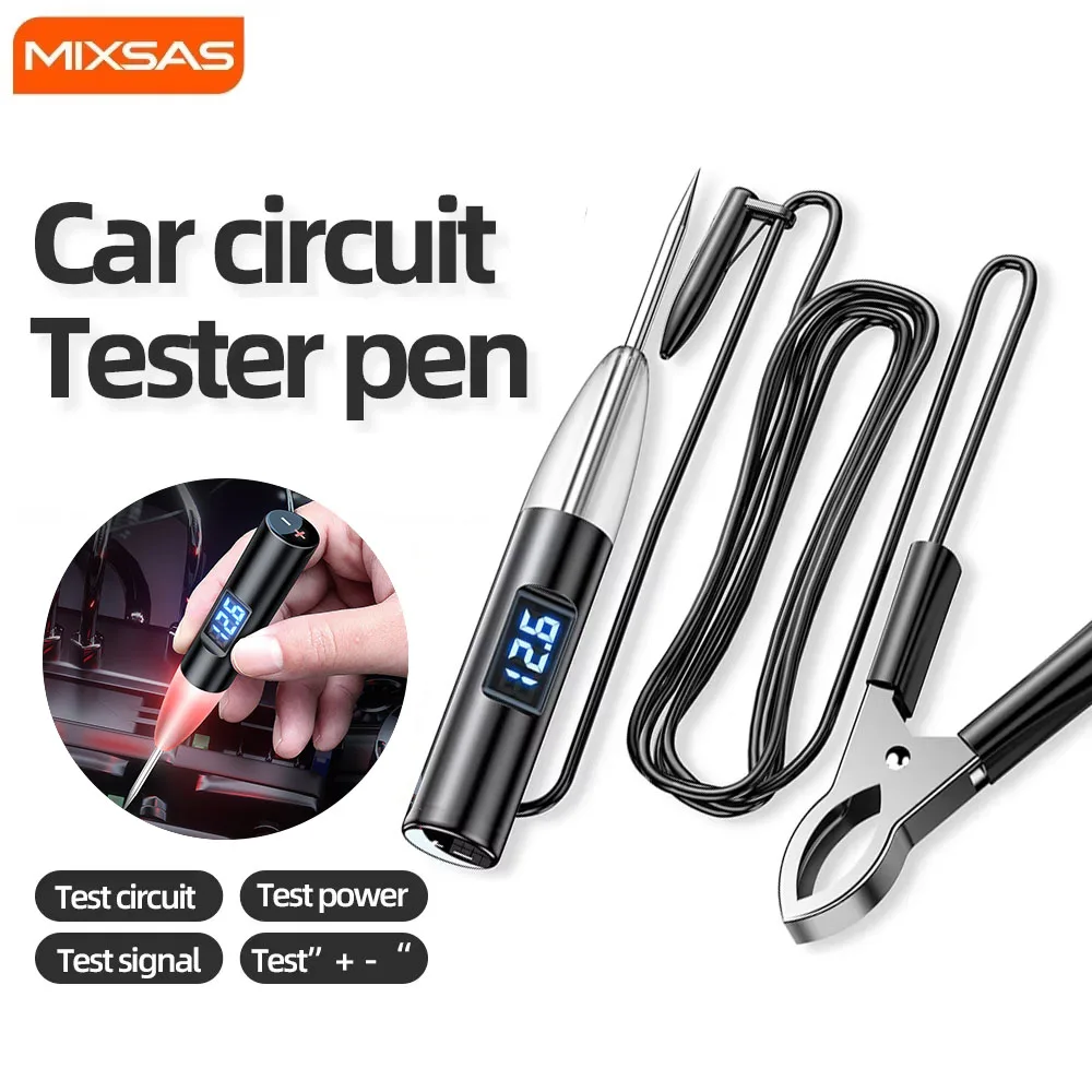 

MIXSAS Car Voltage Circuit Tester Pen 709 Auto Repair Diagnostic Tool LED Digital Display Long Probe 12V 24V Electrical Test Pen