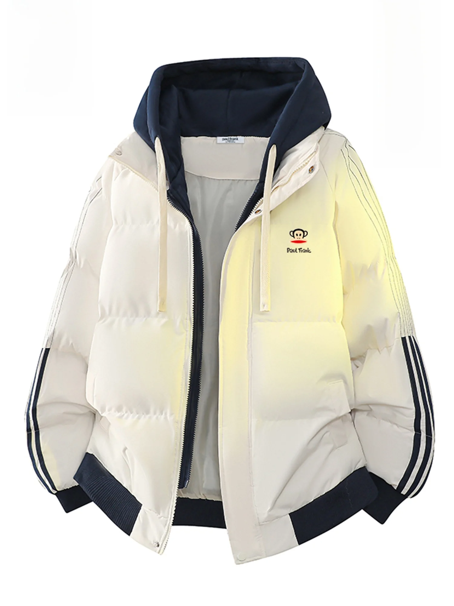 

Мужская зимняя куртка Paul Frank свободного кроя, повседневная, теплая, из полиэстера, на молнии, с длинными рукавами, с капюшоном, молодежная модная модель