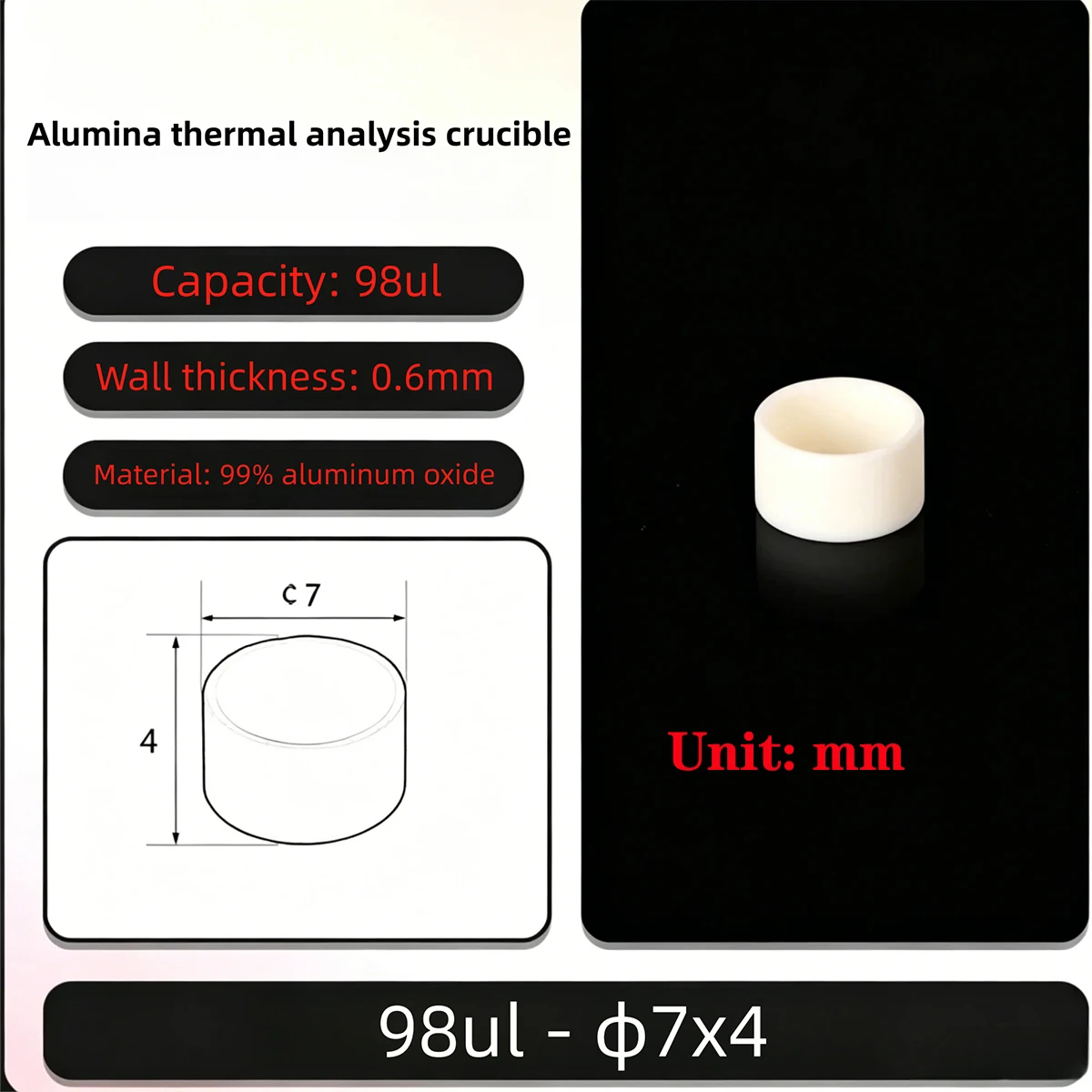 10pcs 99 Alumina Ceramic Crucible, 1600℃ Heat Resistant Mini Size for Thermal Analysis Lab