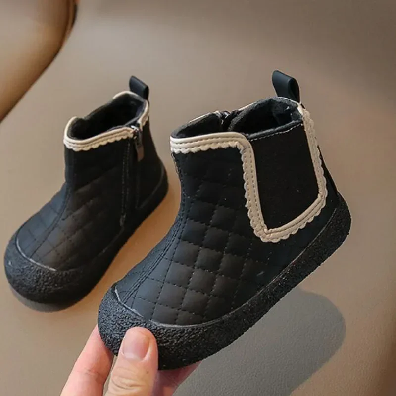 Autumn Winter Baby Girl Shoes Kids Snow Boots Children Shoes Outdoor Non-slip Infant Shoes Waterproof Plush Ankle Boots