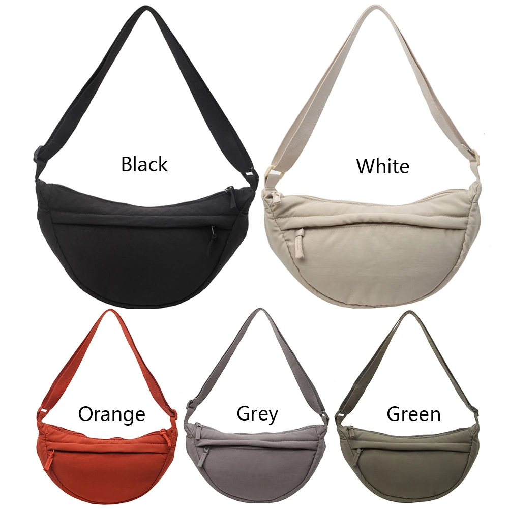 

Women Dumpling Bag Work Tote Bag With Adjustable Shoulder Strap Crescent Bag Large Capacity Bag Shopping Bag Solid Color Handbag