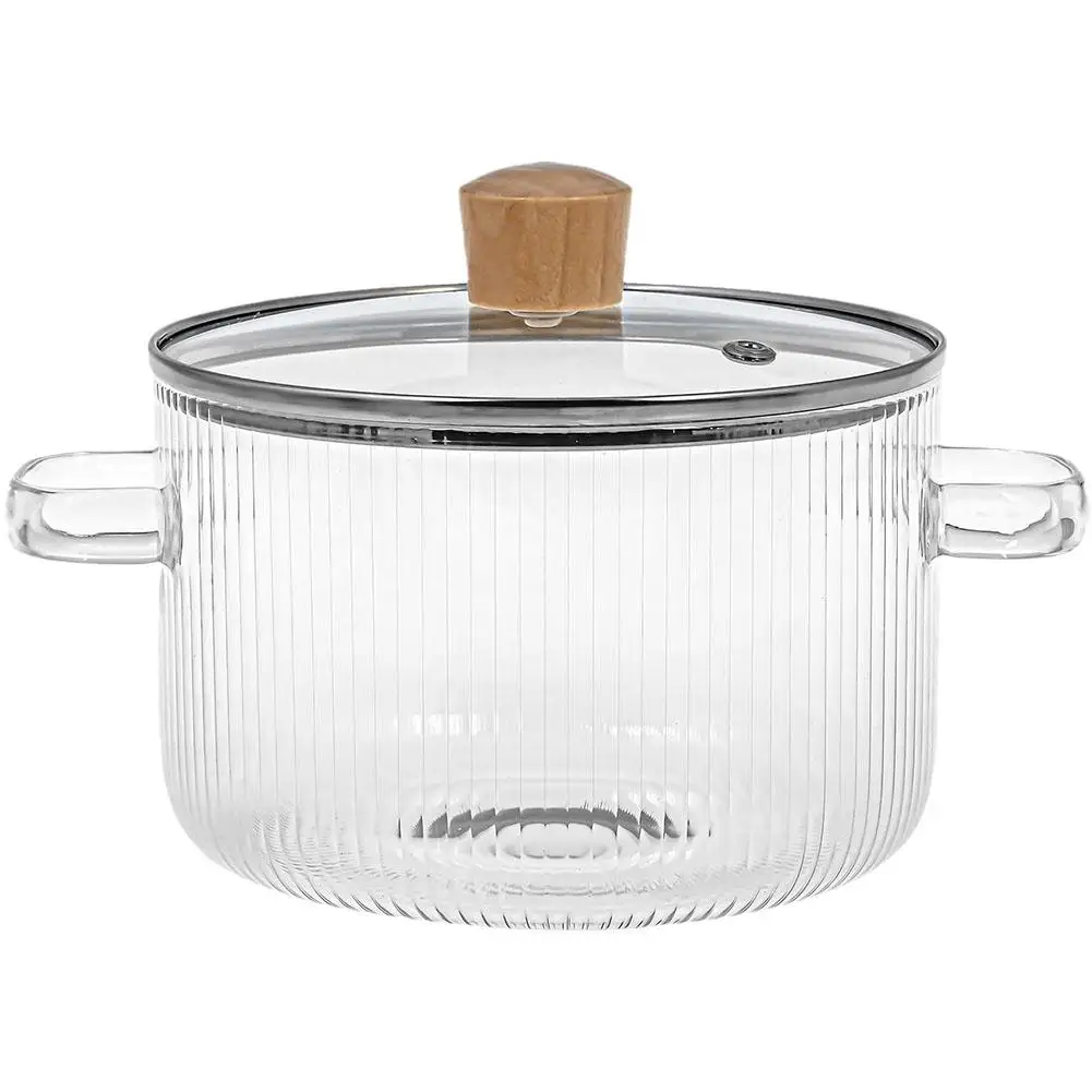 Glass Cooking Pot With Lid Heat-Resistant Borosilicate Glass Cooking Utensils Can Be Used To Cook Soup Milk Instant Noodles