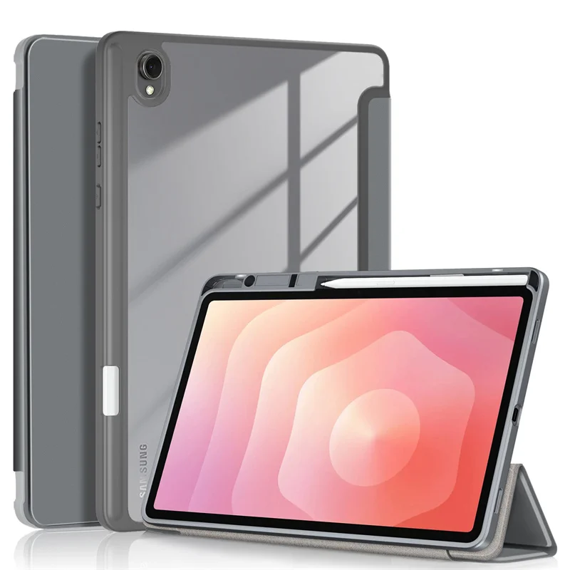 For Samsung Galaxy Tab S11 Case with Pen Holder Luxury Magnetic Acrylic Hard Stand Cover For Funda Galaxy Tab S11 Case 11 inch