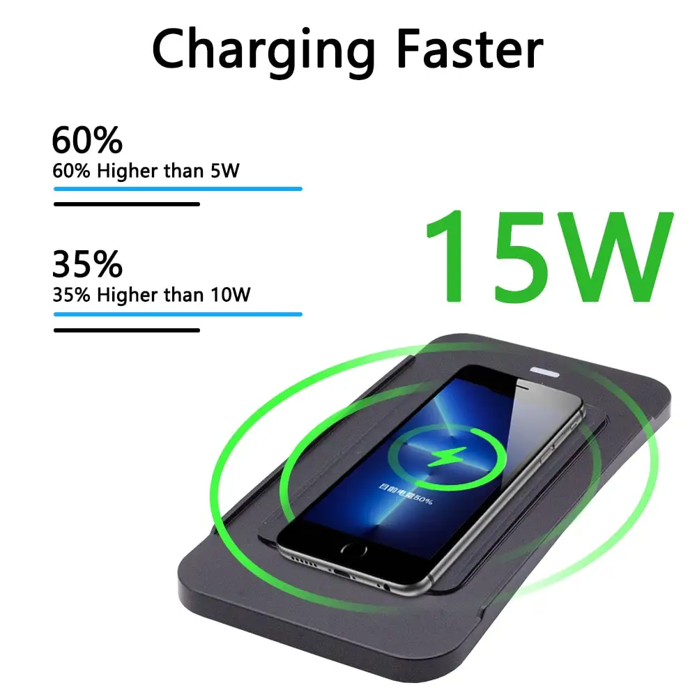 

Car Central Console Qi Wireless Charger 15W Fast Charger For Toyota Cooler Old Model Wireless Phone Holder Panel