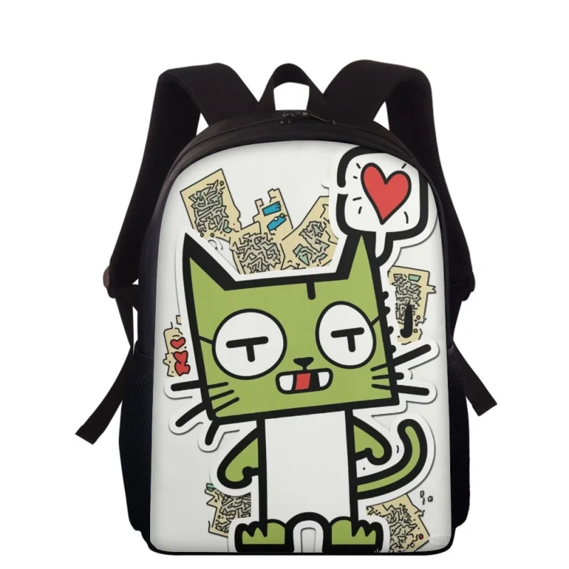 Mochila con estampado de ilustraciones de dibujos animados para niños, mochila escolar para adolescentes, bolsa de libros para estudiantes