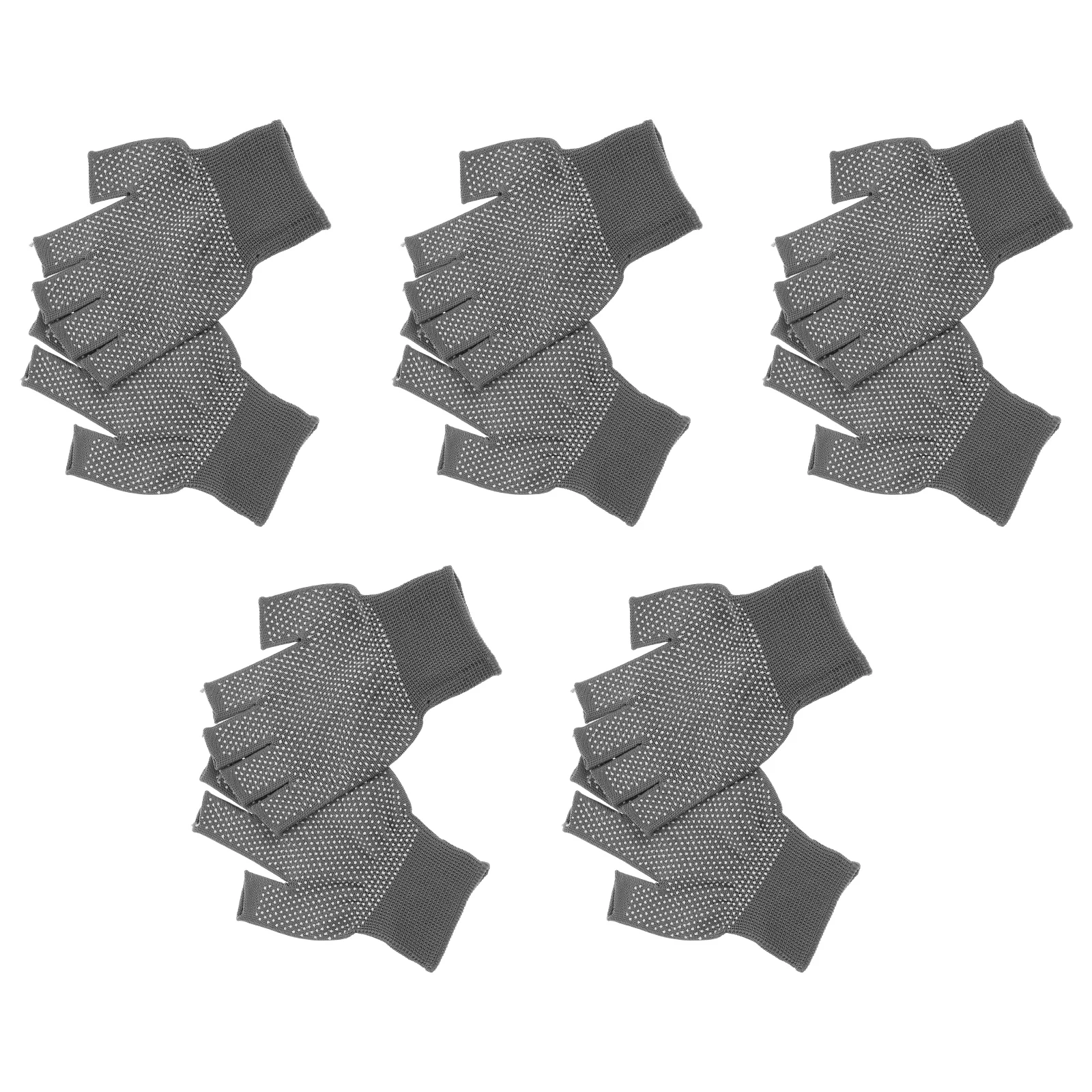 

5pcs Fingerless Work Gloves Men Women Non-Slip Grip Breathable Winter Warm Gloves Driving Cycling Hiking Cold Weather