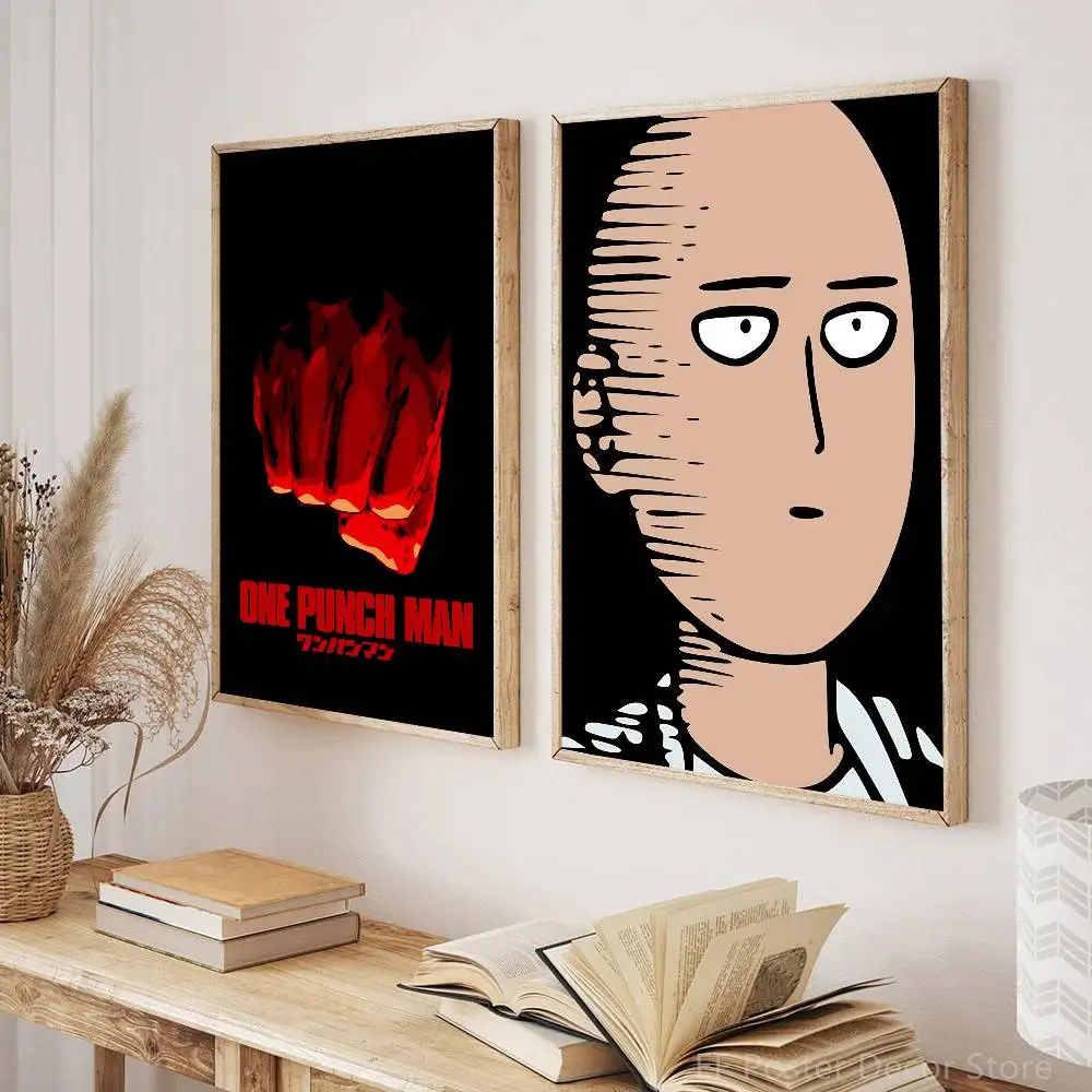 Cartoon Anime Funny O-One-P-Punch Man Manga Posters HD Print Vintage Wall Art Decor for Home Study Room - view 4