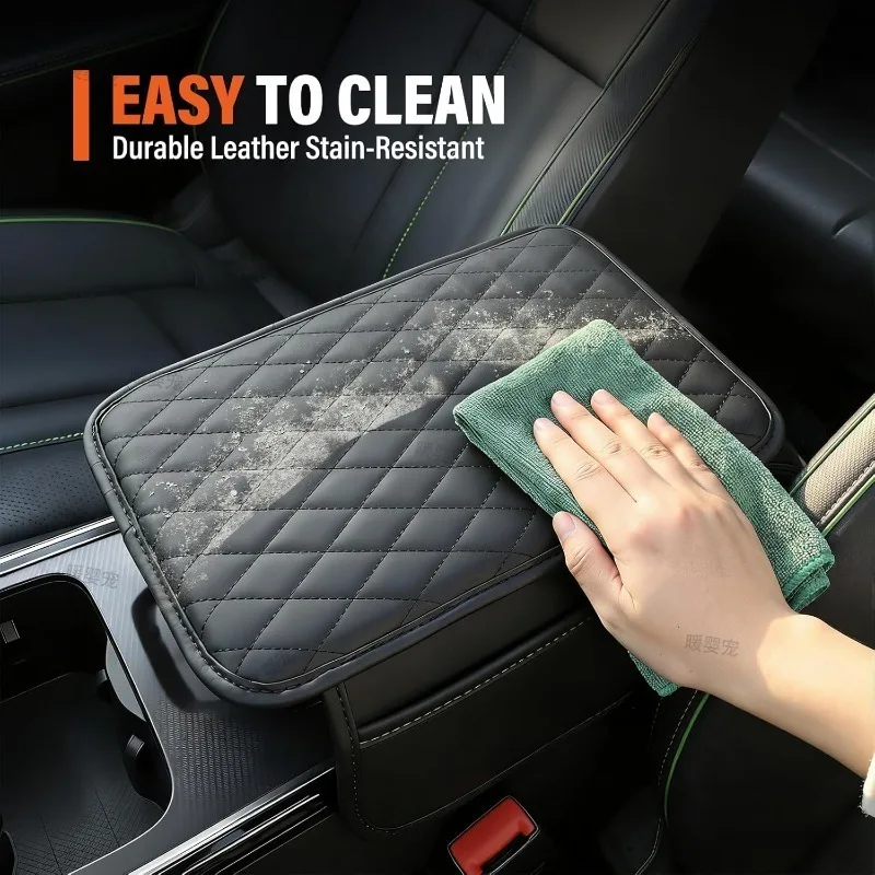 Car Armrest Box Pad Tissue Box Armrest Pad Center Console Protector Cover with Side Storage Pocket Paper Rack Armrest Car Box