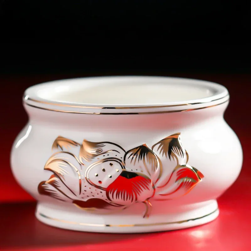 Chinese Creative Ceramic Incense Burner, Water Purification Cup,fruit Tray, Household Buddhist Temple,offering Buddhist Utensils