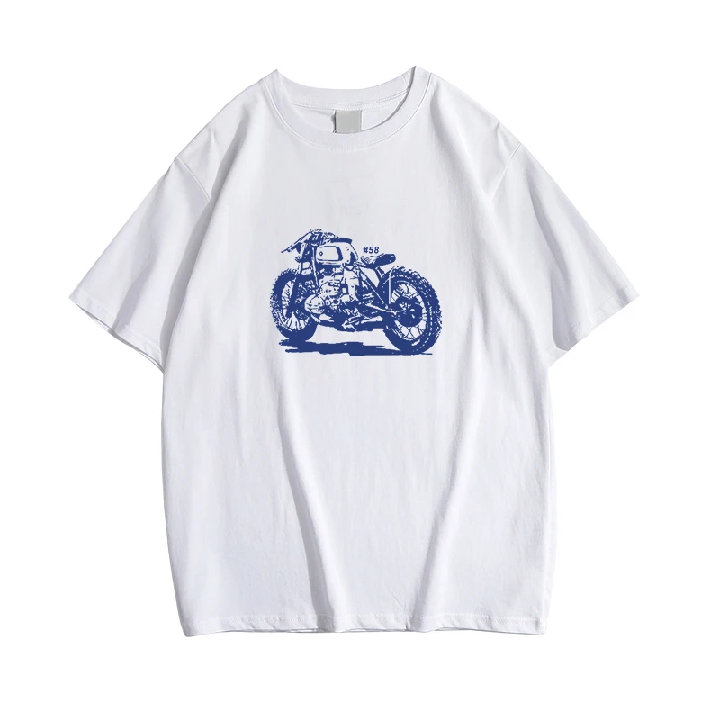 تي شيرت جديد لخريف وشتاء 2025 من القطن الخالص للرجال ملابس فضفاضة وغير رسمية أنيقة ومتعددة الاستخدامات