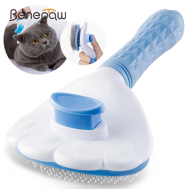 

Профессиональная щетка для собак Benepaw, самоочищающаяся Расческа для домашних животных, для выпадения запутанных волос, мягко Очищающий Инструмент для ухода за кошками и щенками