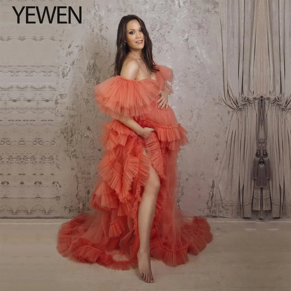 

Pregnant Photos Dress A Line Tulle Dress for Photoshoot Layer Ruffles Baby Shower Gown Bridal Shower Pregnancy Clothing Dress