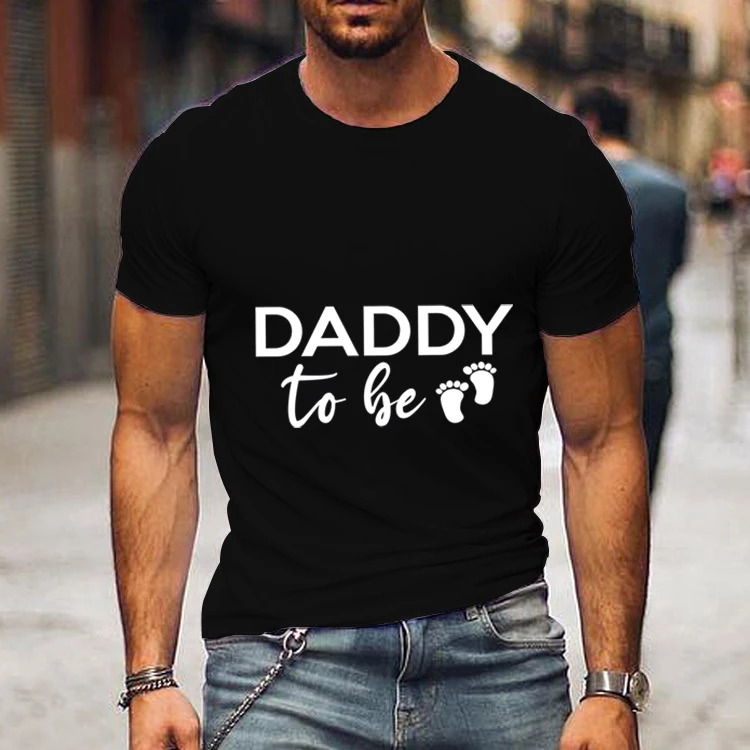 Daddy To Be Mommy To Be T-Shirt Pregnancy Announcement Shirt for Women Baby Feet Graphic T Shirt Loose Maternity Matching Tshirt