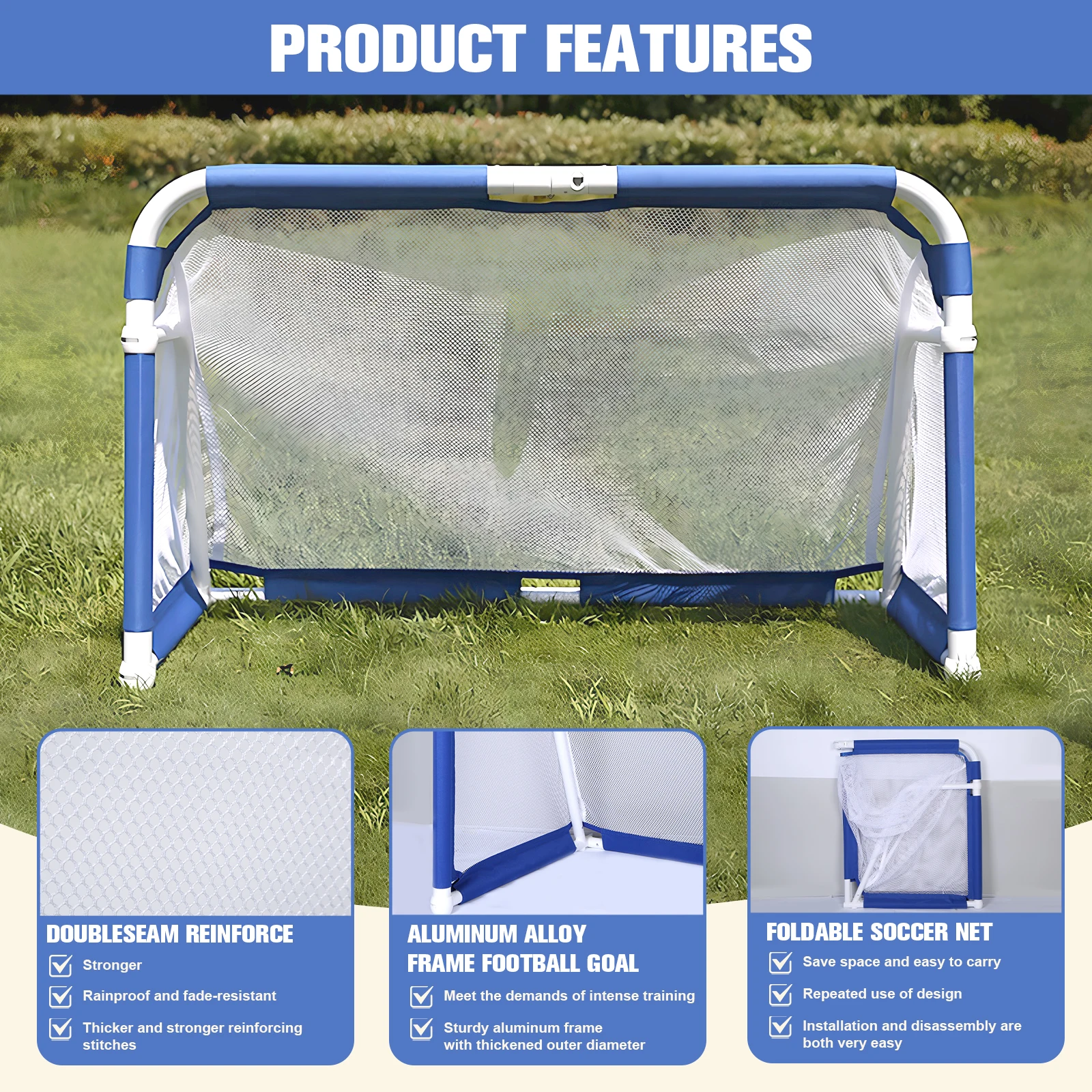 

Soccer Net Portable Folding Football Net Foldable for Kids and Youth Outdoor Soccer Ball Training