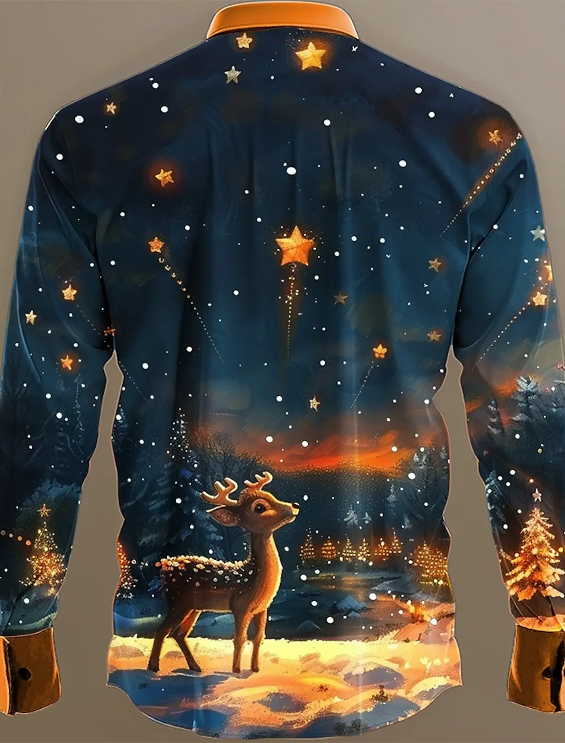 Weihnachten Santa Claus künstlerische lässige Männer Button-up-Shirt Langarm Party Abend täglich 3d gedruckt Hemd Kragen Polyester