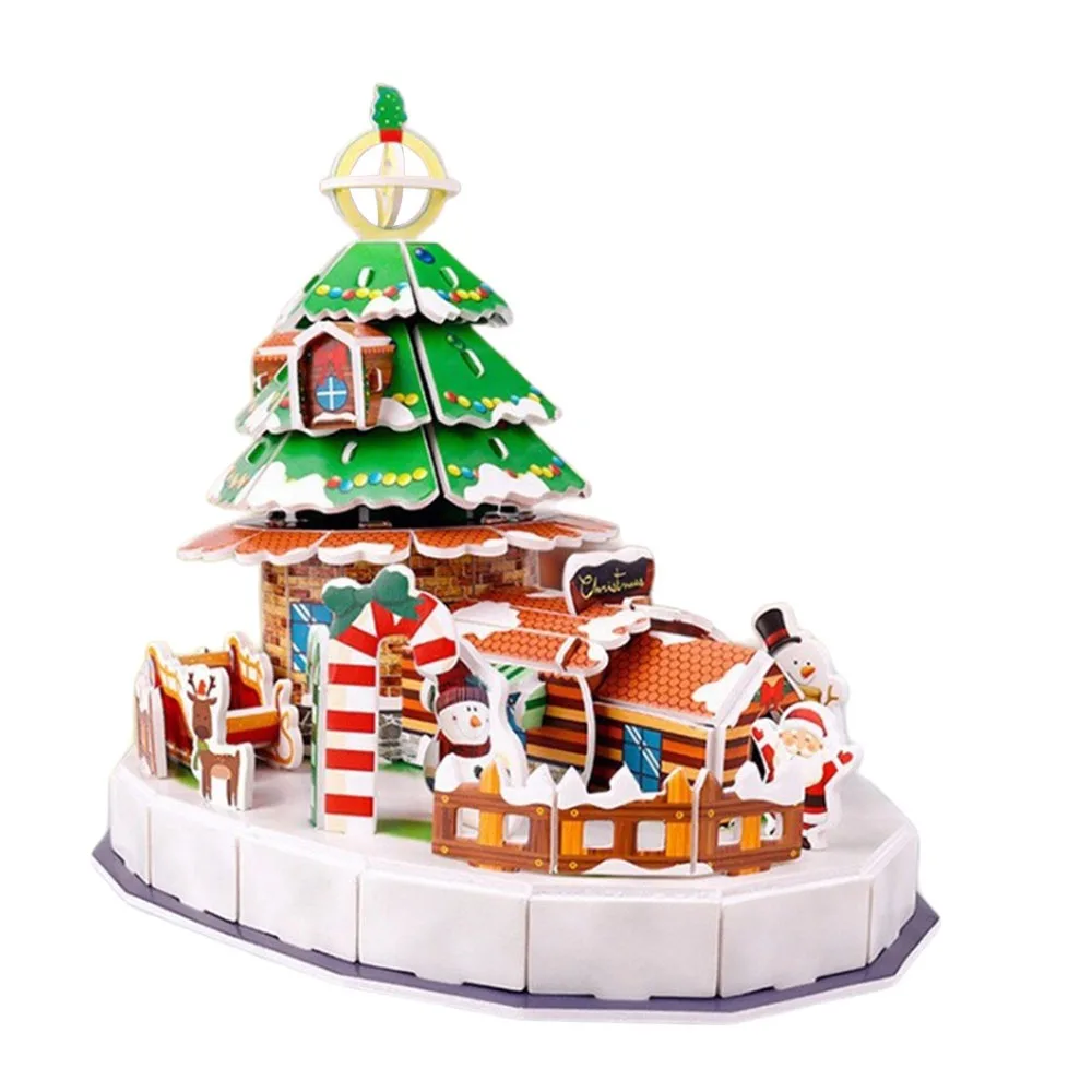 

Creative Manual Assembly Christmas 3D Puzzle Paper Model House DIY Puzzle Handmade Educational Education