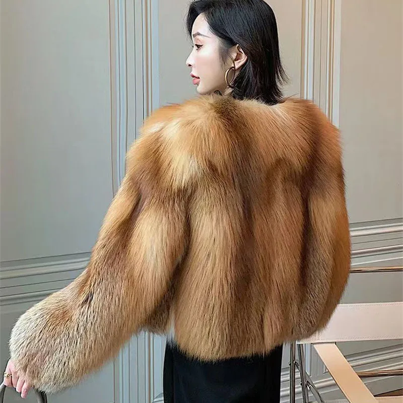 سترة نسائية كورية غير رسمية من الفرو الصناعي للخريف والشتاء معطف أنثوي من القطن السميك القطيفة 2025 سترة نسائية بأكمام طويلة من الفرو