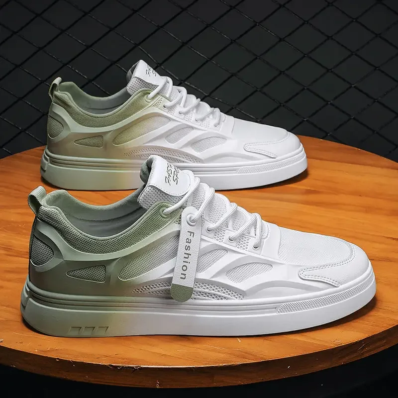 

2025 Summer Fashionable Gradient Color Men's Breathable Mesh Sports Shoes Trendy Flat Shoes Men's Casual Shoes Student
