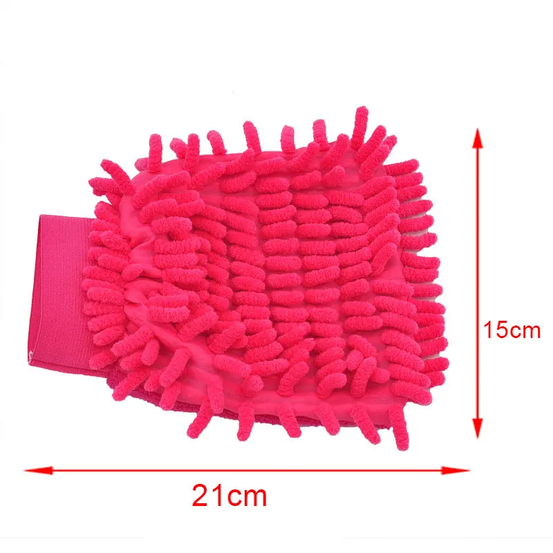 Hot sale 2 in 1 Ultrafine Fiber Chenille Microfiber Car Wash Glove Mitt Soft Mesh backing no scratch for Car Wash and Cleaning