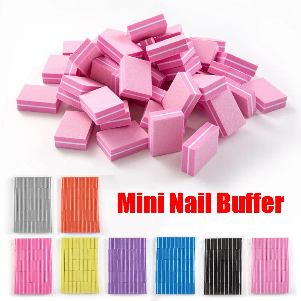 

50Pcs Mini Buffer Block Polishing File for Acrylic Nails 100/180 Grit Buffing Blocks for Manicure