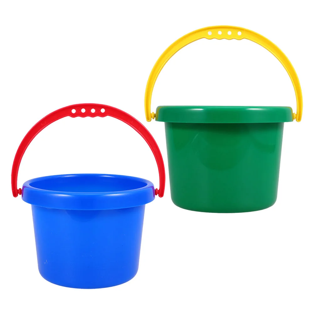 

2 Pcs Beach Toy Bucket Buckets Outdoor Toys for Kids Sand Summer Water Playthings