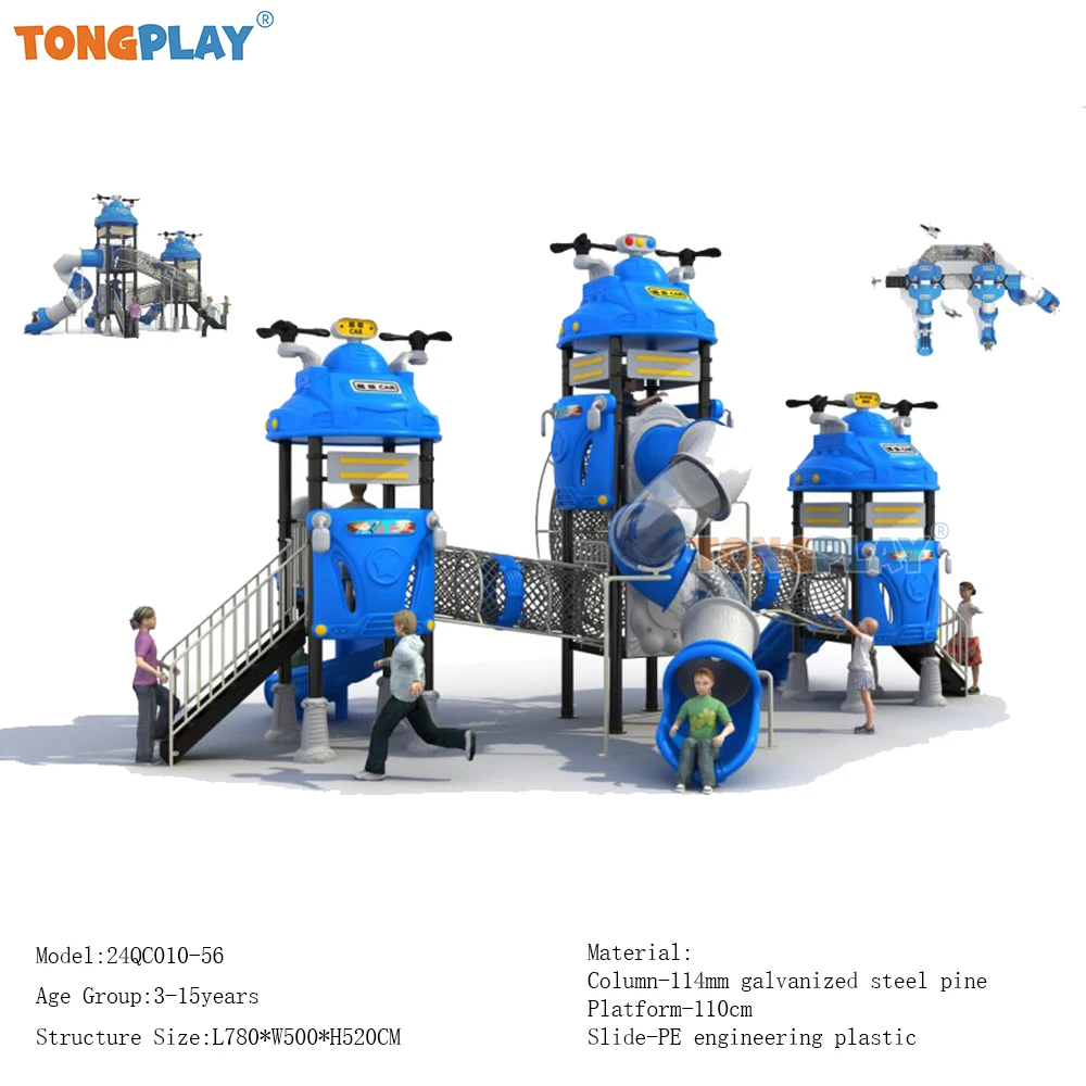 Children Outdoor Large Playground Multi-color Playhouse outdoor Playground With Plastic Slides