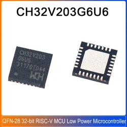 10-50PCS CH32V203G6U6 QFN-28 CH32V203 CH32 Industrial 32-bit RISC-V MCU Low Power Microcontroller