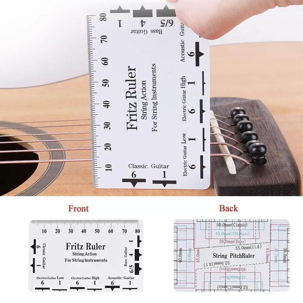 Guitar Neck Notched Straight Edge Luthiers Tool with Electric Kit Gauge Accessories Tool Ruler Measuring Guitar Action Stri D5C5