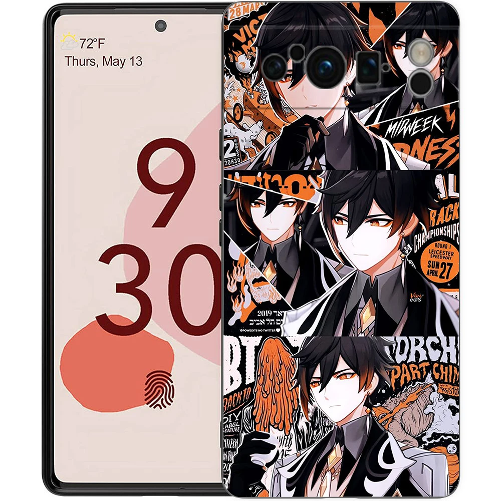 Genshin Impact top Games Phone Case For Google Pixel 8 7 6 Pro 6A 7A 5G Soft Silicone Shockproof TPU Black Cover Fundas