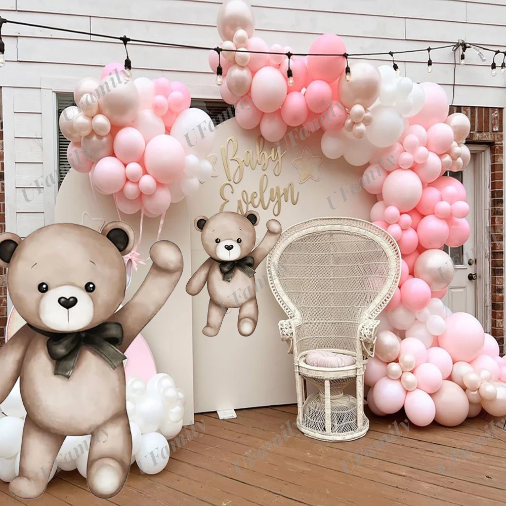 18/24/36inch Bear Birthday Party Cutouts Teddy Bear We Can Bearly Wait Backdrop KT Board  for Baby Shower Background Decor