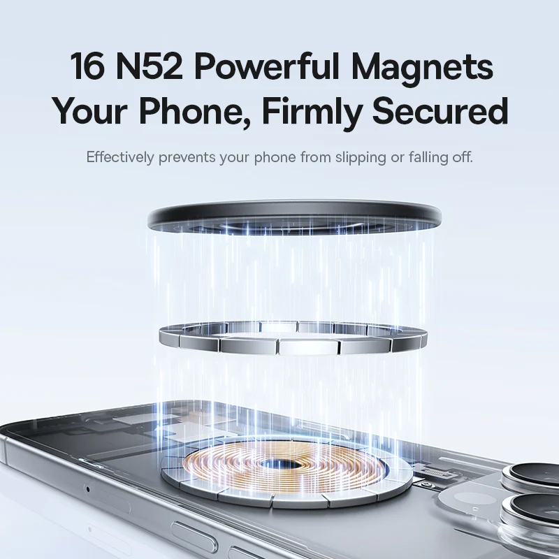 حامل هاتف مغناطيسي من Baseus MagPro حامل حلقي رفيع للغاية لهاتف iPhone 17 Air 16 15 Pro Max 360 °   دوران حامل الهاتف الخليوي المحمول
