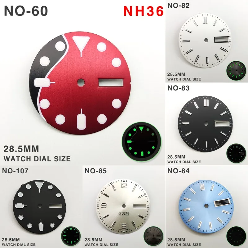 モンスター用、アバロンSKX007表面、NH36ダイアル夜光用改造アクセサリー、セイコー時計の代替品（文字通り）