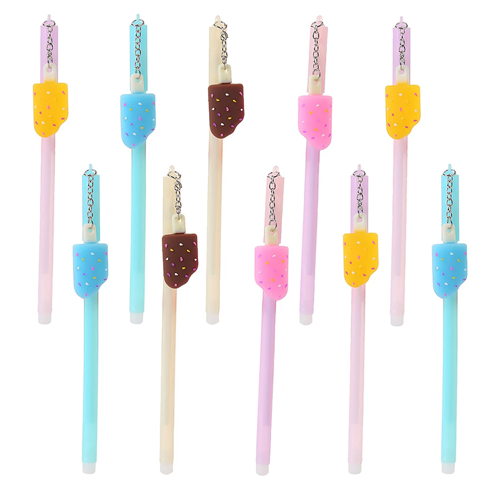 

10 pcs Cartoon Gel Pens Plastic Adorable Design Long Lasting Ideal Gift Student Stationery Marker Pen Office Writing