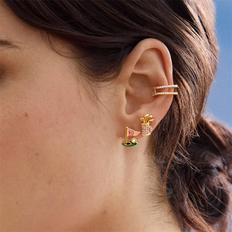 

Trendy Rhinestone Sporty Stud Earrings for Women Creative Design Basketball Baseball Rugby Table Tennis Earrings Girl Accessory