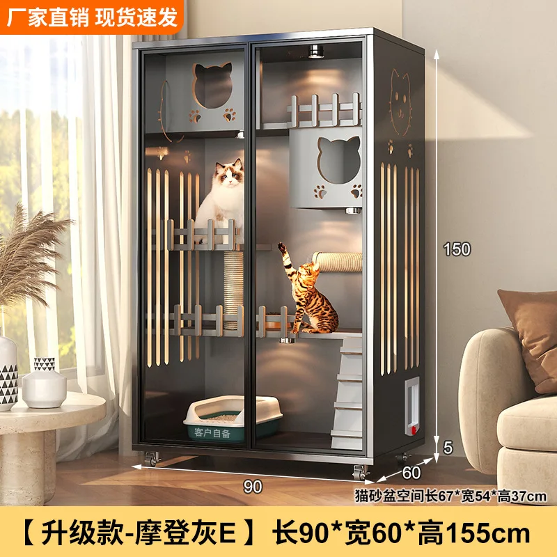 Cat cage oversized free space cabinet  litter box house house pet cat indoor nest house villa