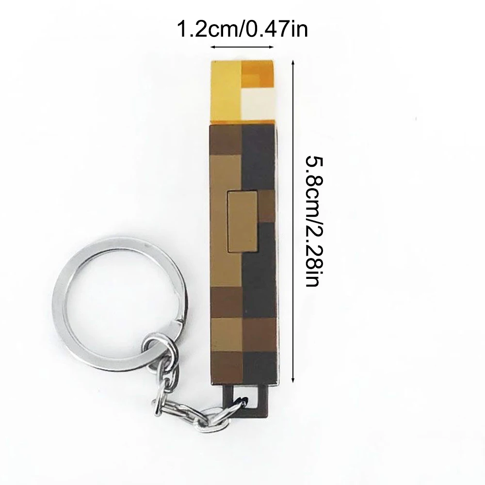 Mini Torch Keychain Rechargeable Light Torch Plastic Game Model Toys Backpack Decorative Pendant Holiday Party Gifts