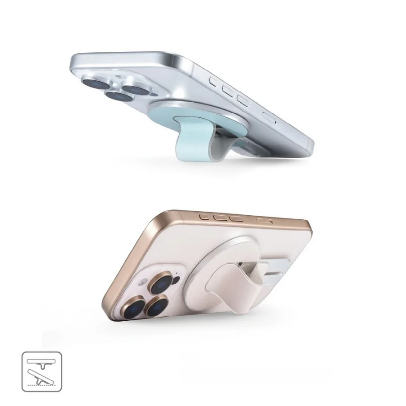 Tragbarer Magnetischer Fingerring-Handyhalter Luxuriöser Abnehmbarer Griff-Ständer für iPhone Leder-Handyhalterung Magnetische Faltbare Halterung – Detail 5