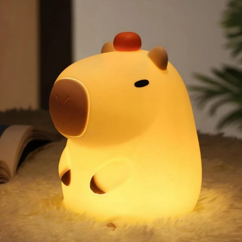 Lampka nocna kapibary, kran kapibara LED lampka nocna słodkie nocne światło kapibary, jak pokazano żel krzemionkowy