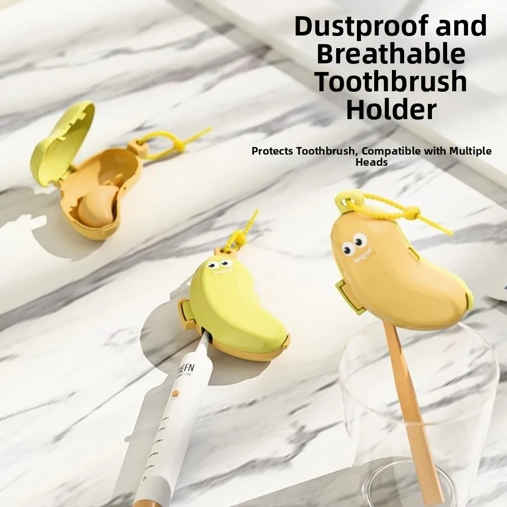 

Защитный чехол для насадки зубной щетки из пластика, портативный, в форме банана, пылезащитный колпачок для зубной щетки, 2-в-1, защита для щетки