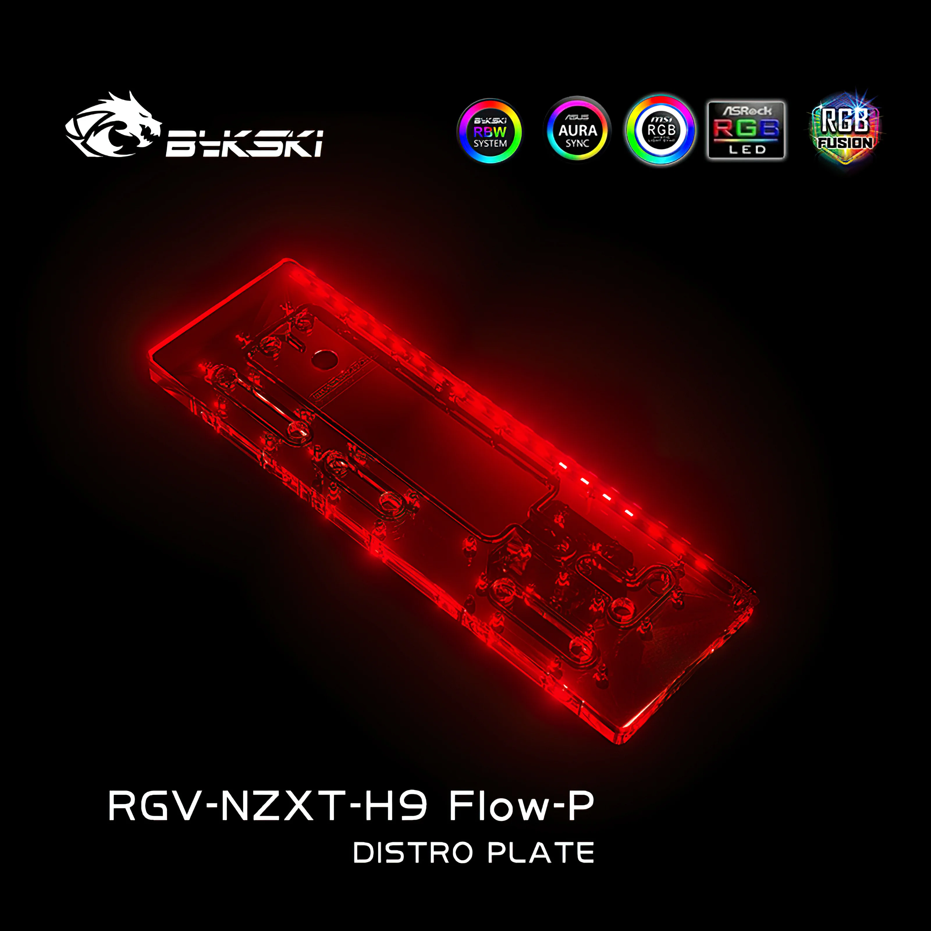 Imagem -03 - Bykski-resfriamento a Água Rgb Reservatório Tanque Distro Placa para Nzxt h9 Fiow-p Rgv-nzxt-h9 Fiow-p