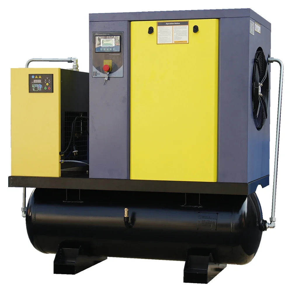 DMC Industrial Grade 20HP/15KW All-in-One Rotary Screw Air Compressor 16-20Bar with Dryer & Tank Air Cooled