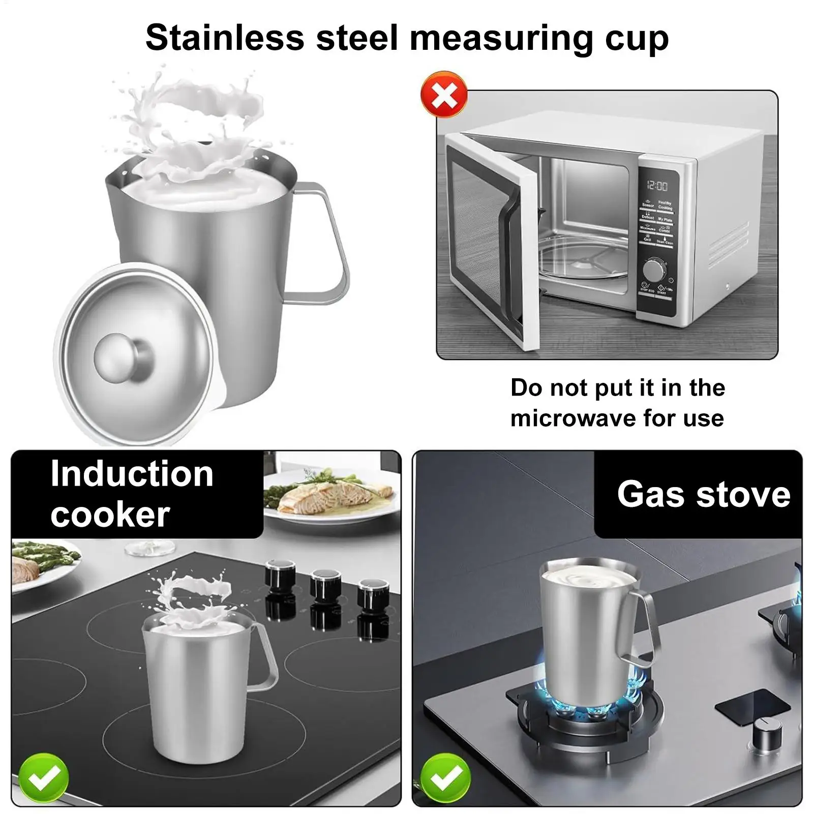 

Кружка для взбивания молока, 2000 мл, мерный стакан из нержавеющей стали, кувшин для молока, для латте, капучино, напитков, кофеен, дома