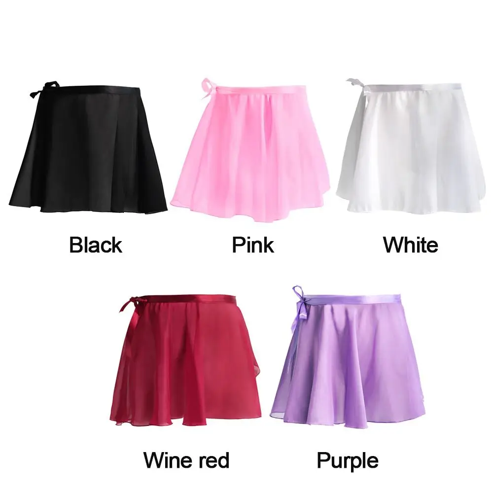 Clothing Dance Skirts Pure Color Practice Leotard Skirt Ballet Lace-up Chiffon Skirts Ballet Skirts Dance Dress