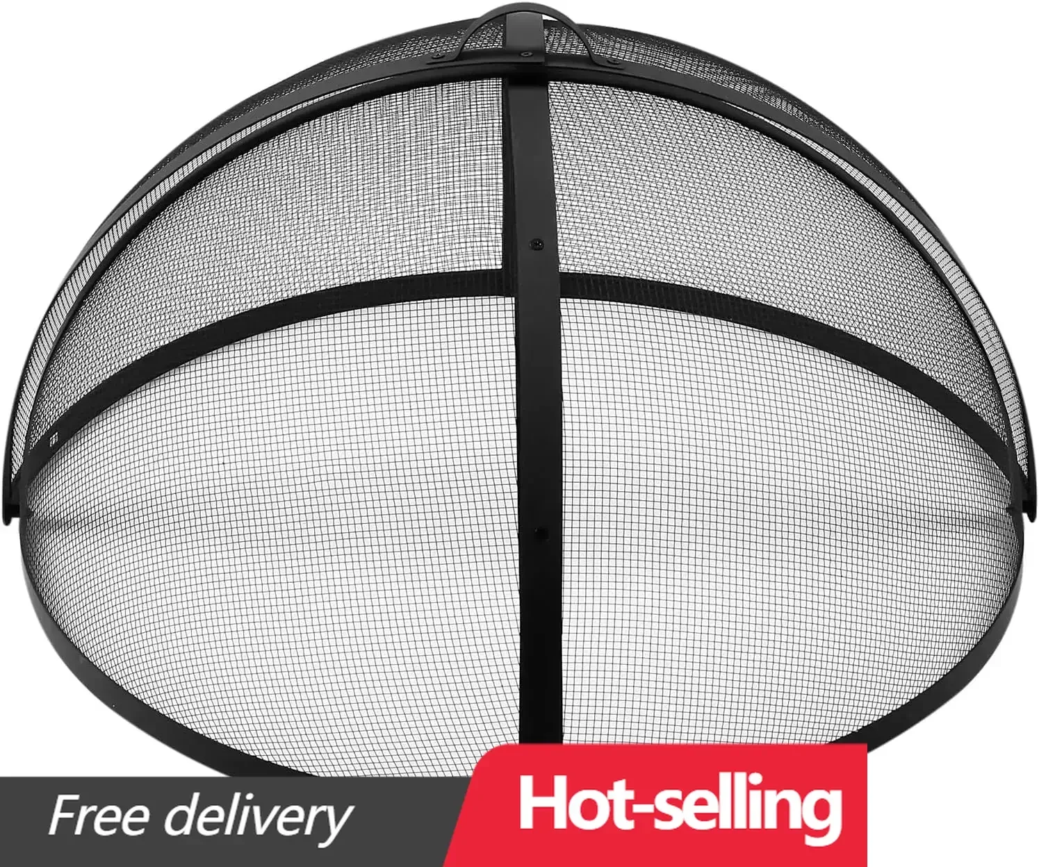 

Outdoor Fire Pit Spark Screen Cover Accessory, 36In Patio Round Easy-Opening Fire Mesh Screen Guard