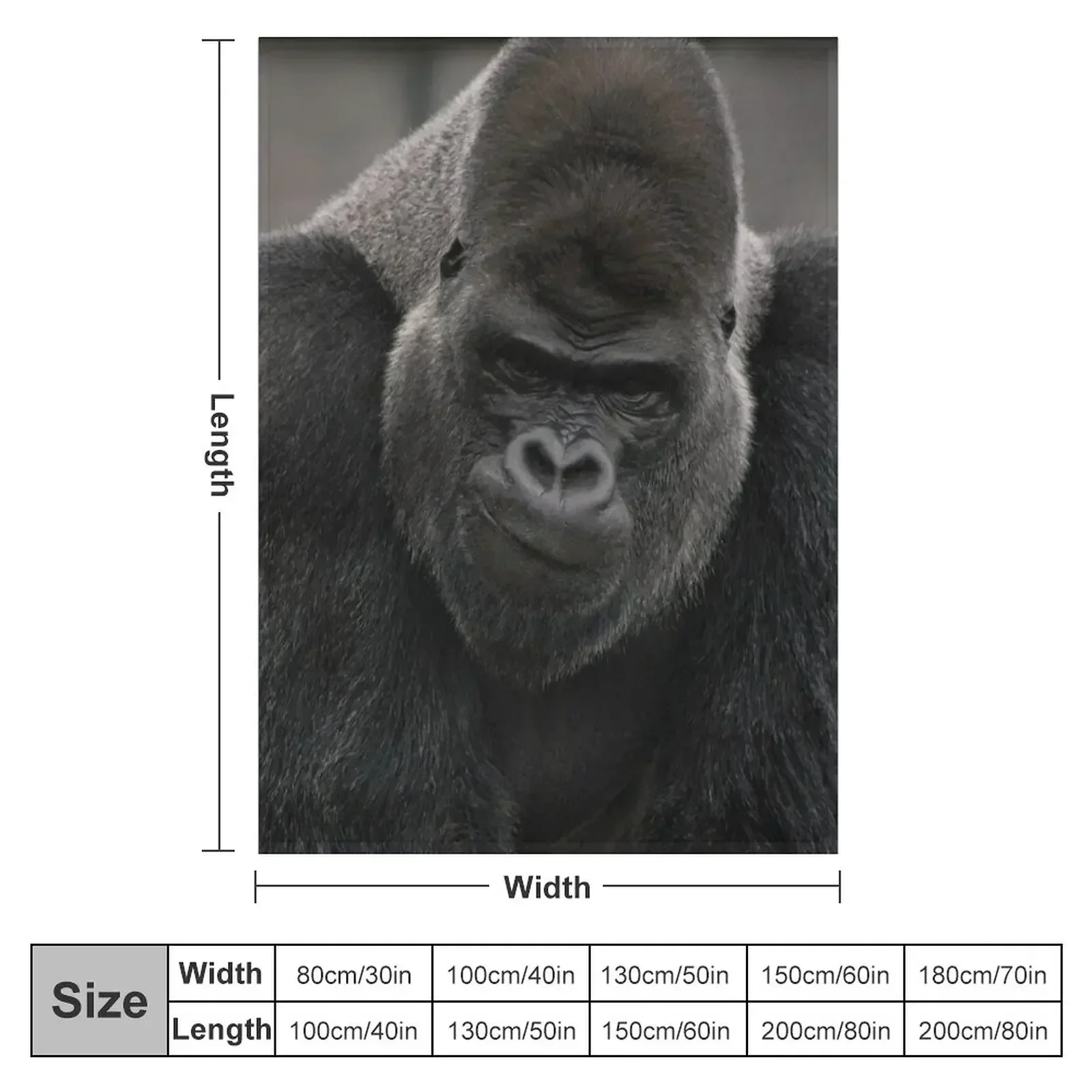 Oumbi The Silverback Gorilla's Smirk Throw Blanket blankets and throws heavy to sleep for winter Thermals For Travel Blankets