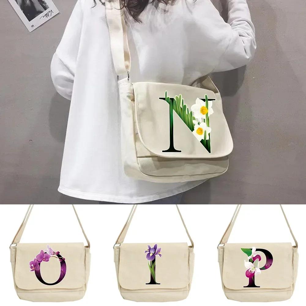 

Tote Bag Crossbody Bags Youth Casual Ladies Messenger Shoulder Bag 2024 Flower Color Pattern Series Student Fashion Backpack