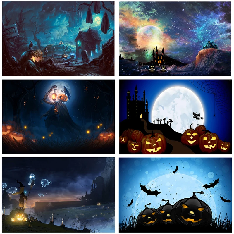 할로윈 배경 성 사진 배경 사진 파티 사진 스튜디오 호박 장면 비닐 치료 또는 트릭