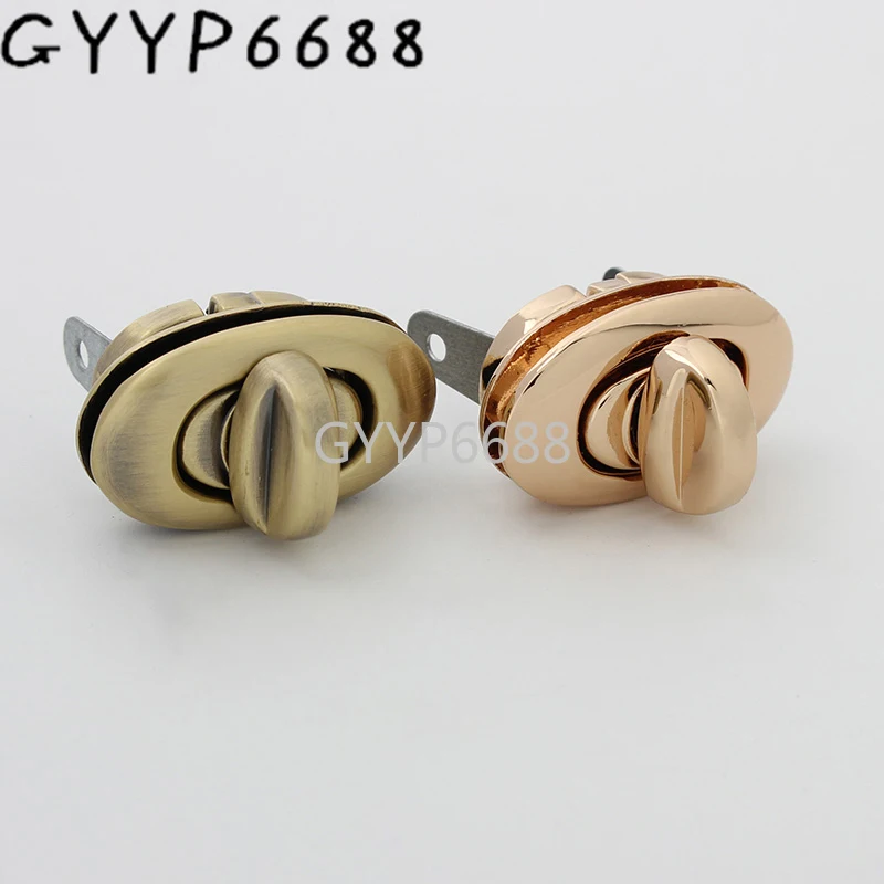 1-5-20 sets 32x19mm brush antique color egg shape twist clasp lock for woman bag DIY handbag turn lock purse component