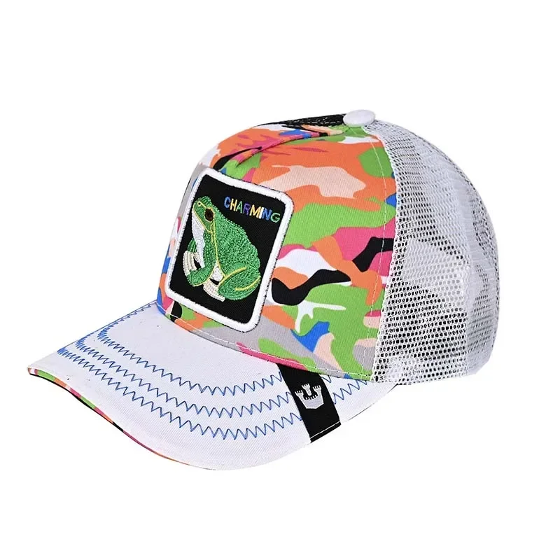 قبعات البيسبول الرجال النساء Snapback قبعة بتصميم هيب هوب مع أزياء الحيوانات التطريز الصيف تنفس شبكة قبعات سائقي الشاحنات الشارع الشهير العظام