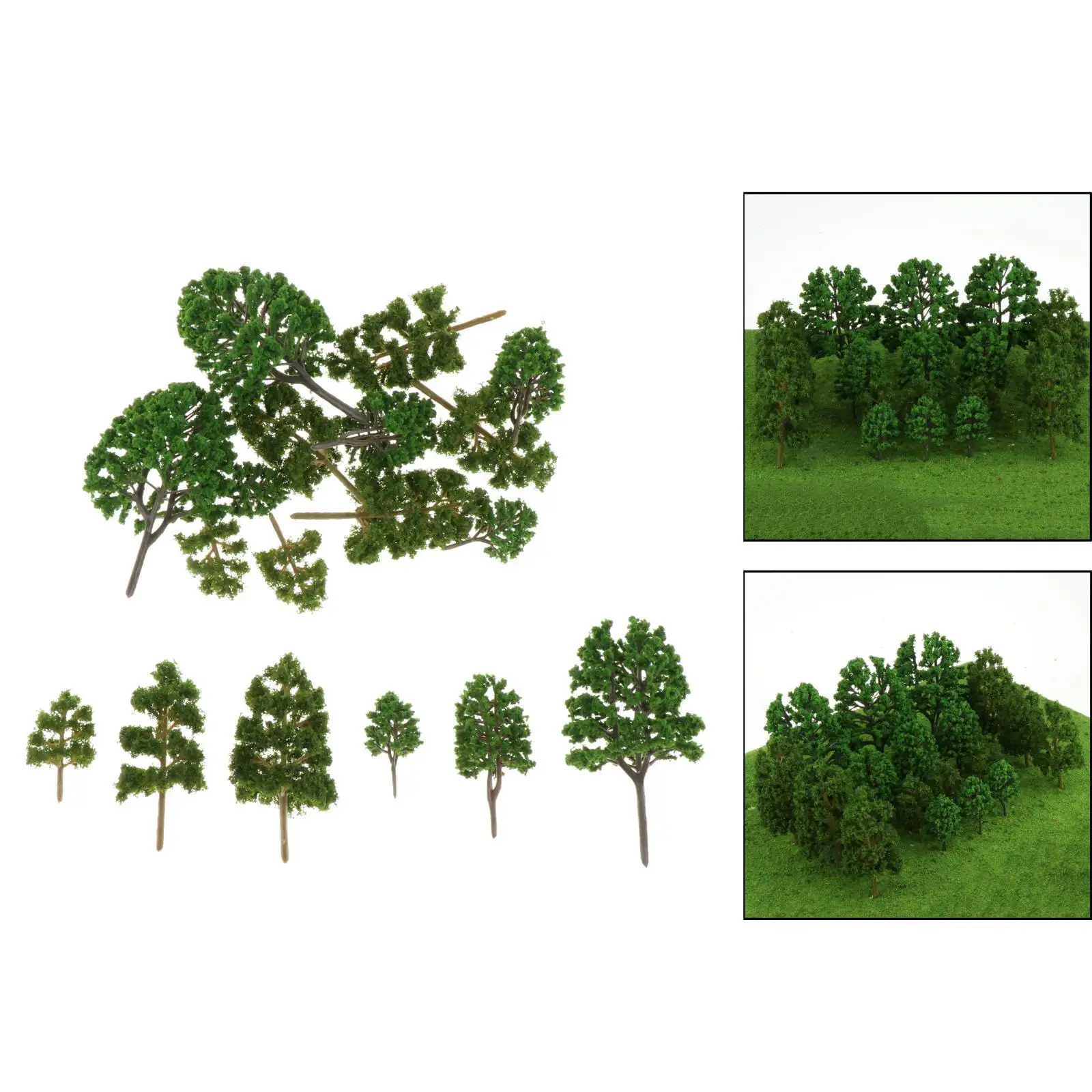 18pcs/Pack Railway Trees Scenery Model Tree Miniature Garden Landscape